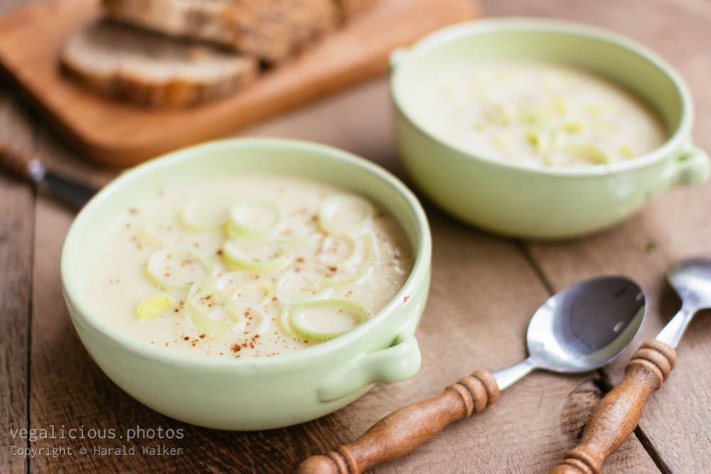 Stock photo of Parsnip apple and leek soup