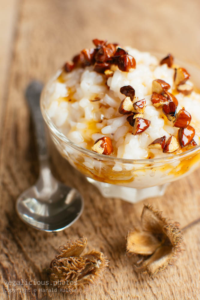 Stock photo of Beechnut topping over Rice Pudding