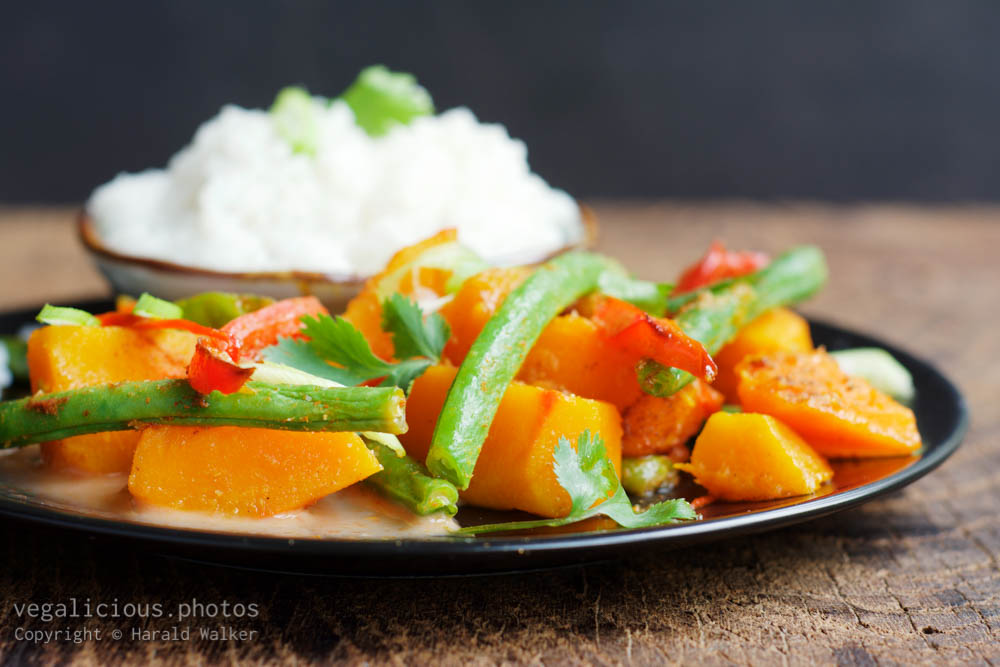 Stock photo of Thai Curried Pumpkin and Green Beans