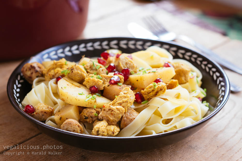 Stock photo of Curried Stew on Pasta
