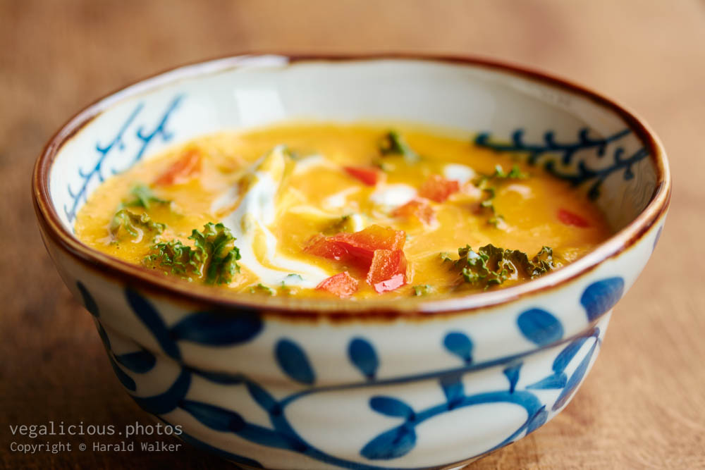 Stock photo of Thai Curried Hokkaido Soup with Kale