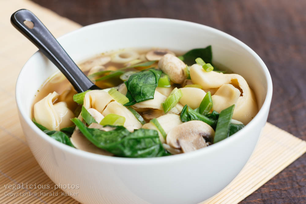 Stock photo of Tortellini, Spinach Soup