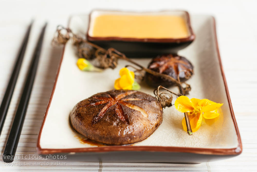 Stock photo of Shiitake Mushrooms Braised in Seasoned Soy Sauce