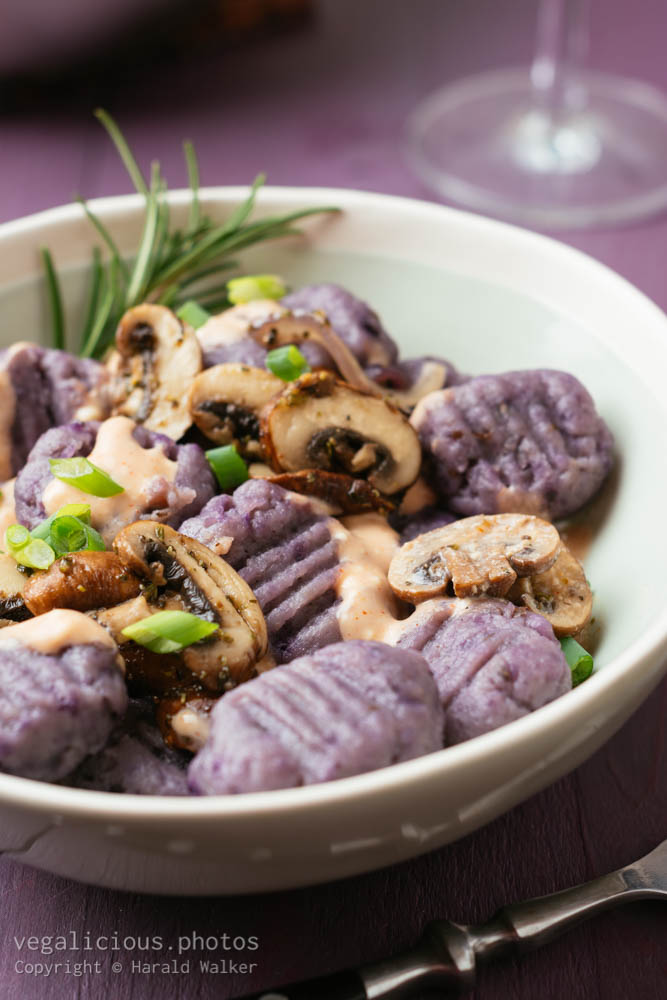 Stock photo of Purple potato gnocchi