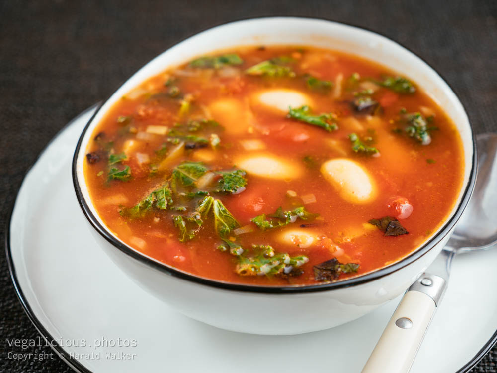 Stock photo of Great Northern Bean Soup with Kale