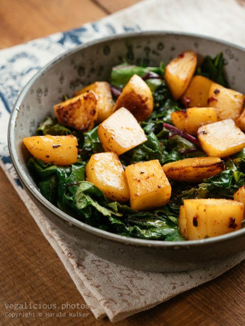 Roasted turnips with sauteed cabbage greens – vegalicious.photos