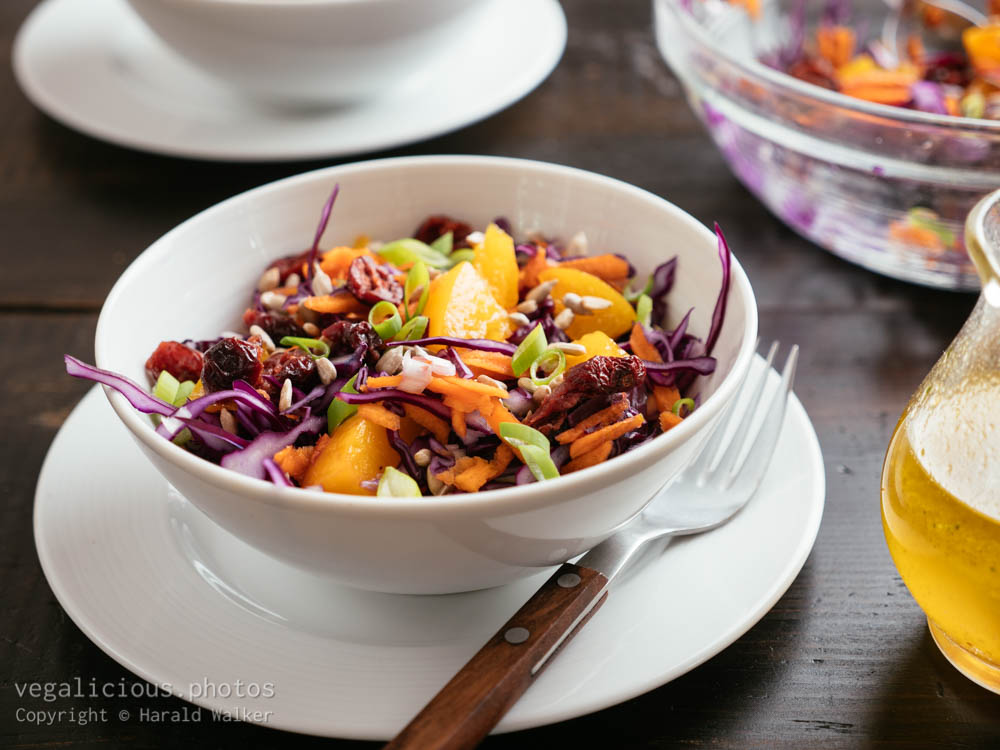 Stock photo of Fall Red Cabbage Slaw with Fruit