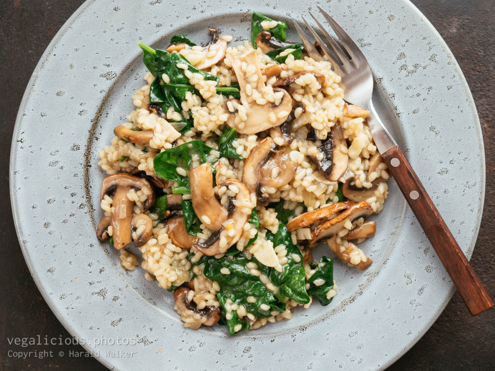 Stock photo of Mushroom Spinach Risotto