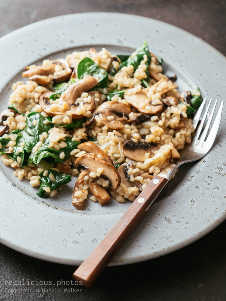 Stock photo of Mushroom Spinach Risotto