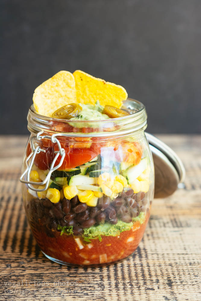 Stock photo of Mexican Salad in a Jar