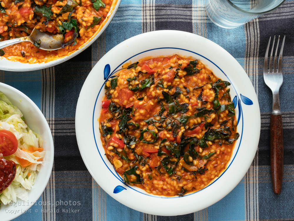 Stock photo of Tomato Risotto with Kale