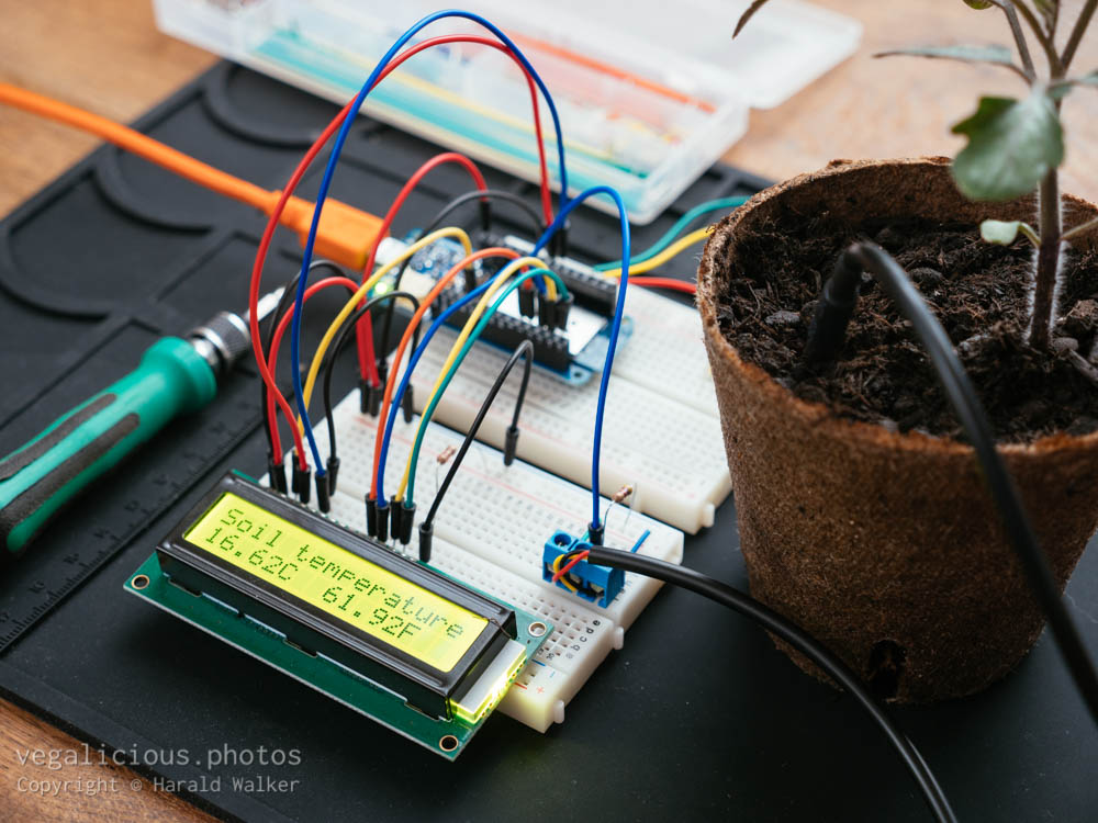 Stock photo of Soil temperature sensor prototype
