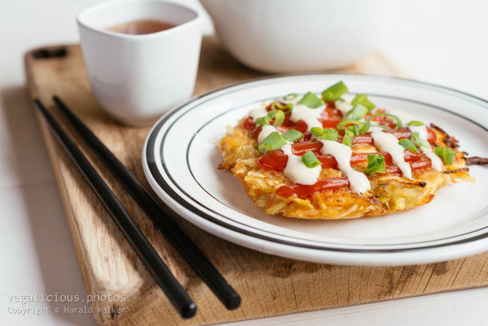 Stock photo of Okonomiyaki – Japanese Cabbage Pancakes