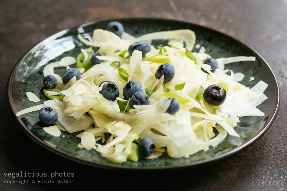 Stock photo of Kohlrabi, Fennel Salad with Blueberries