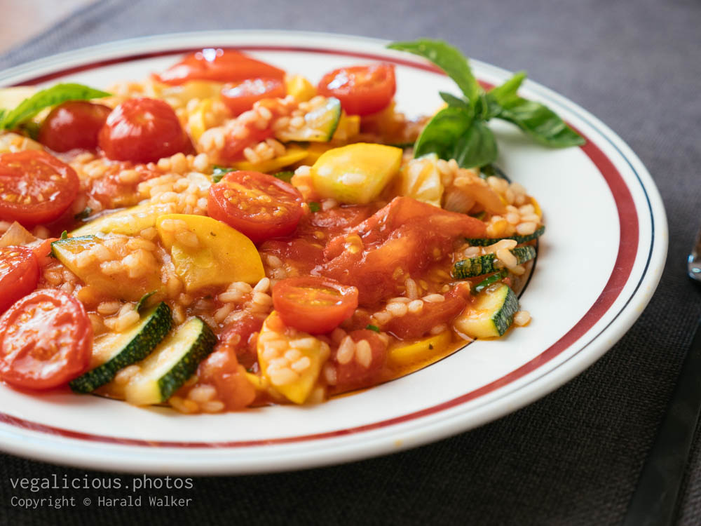 Stock photo of Zucchini, Tomato Risotto