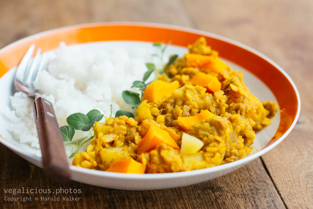 Stock photo of Pumpkin and Yellow Lentil Curry