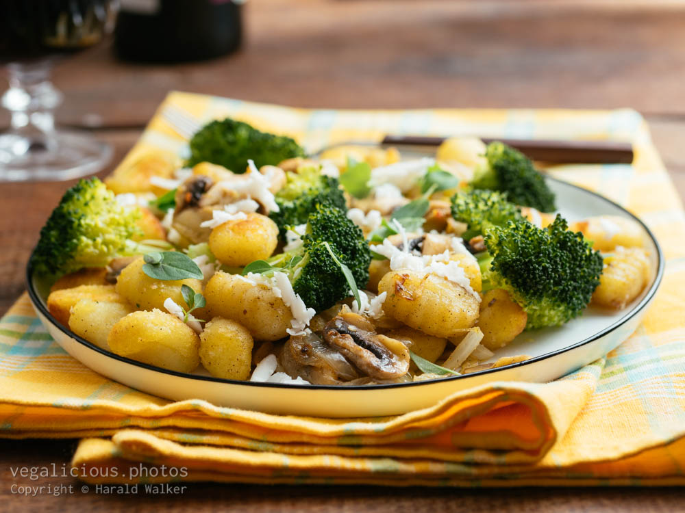 Stock photo of Lemony Gnocchi with Broccoli and Mushrooms