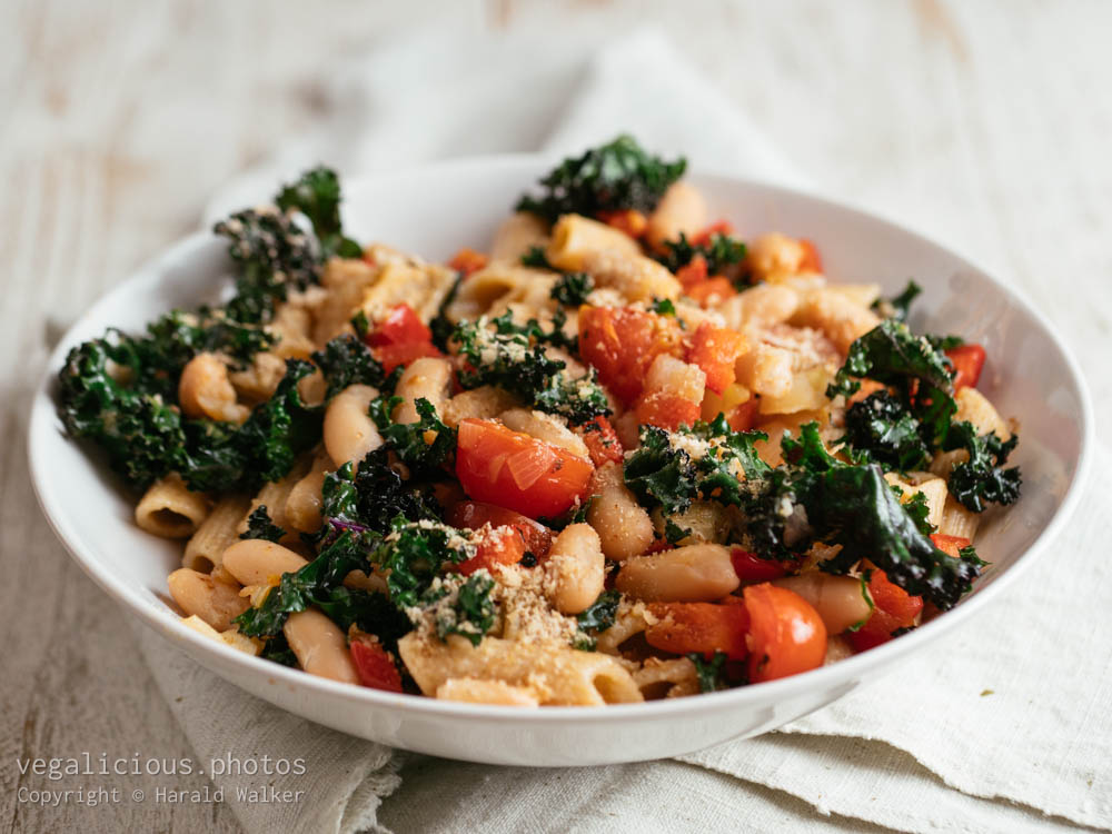 Stock photo of Kale, Pasta and White Beans