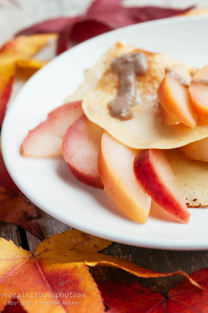 Stock photo of Apple Crepes with Salty Date Caramel Sauce