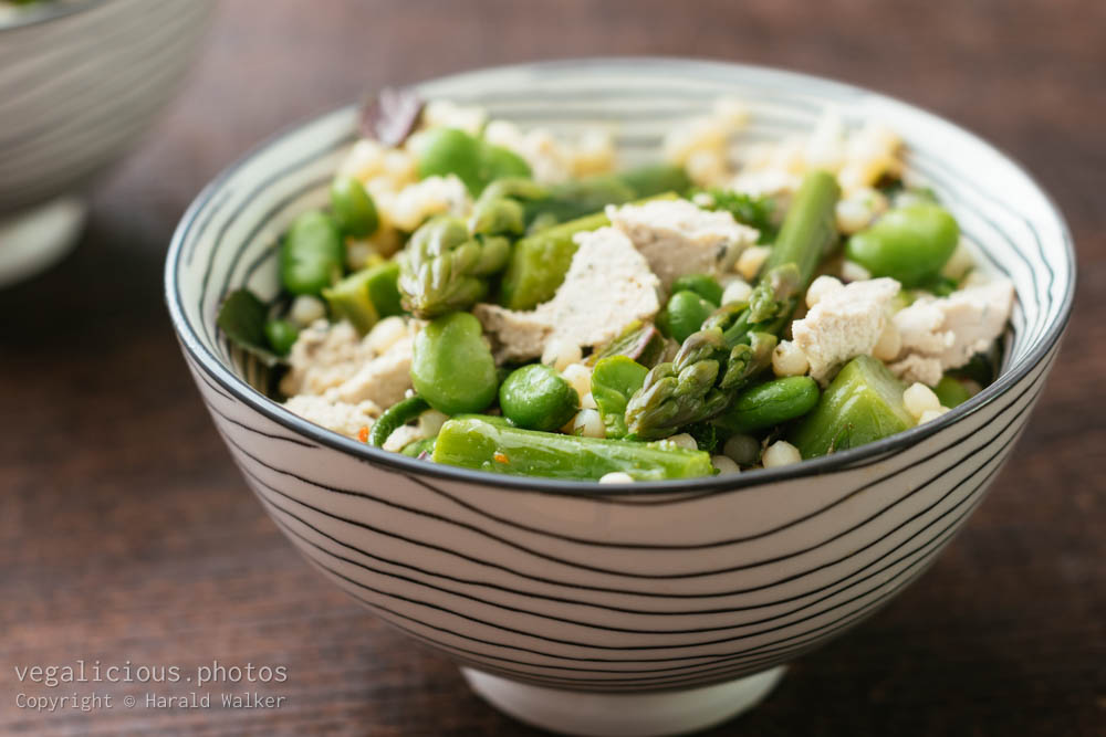 Stock photo of Asparagus, Fava Bean Salad with Mint and Vegan Feta