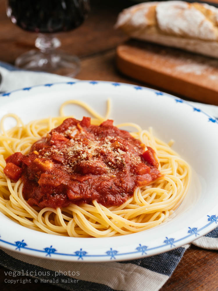Stock photo of Spaghetti with tomato sauce