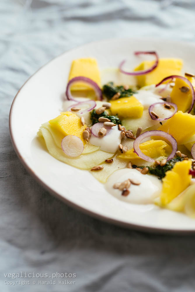 Stock photo of Marinated Kohlrabi and Mango Salad