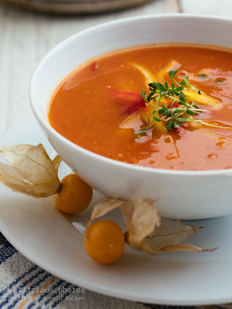 Stock photo of Roasted Tomato Physalis Soup