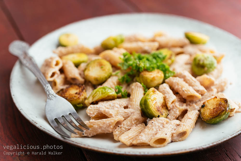 Stock photo of Pasta with Brussels Sprouts and Walnut Sauce