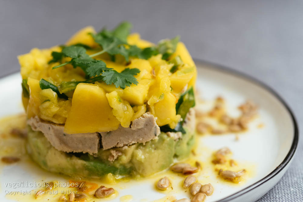 Stock photo of Avocado, Vegan Feta, Mango Salad