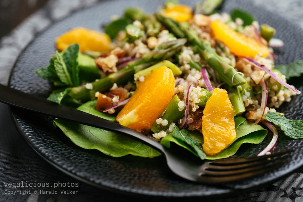 Stock photo of Asparagus, Quinoa Salad with Orange and Dates