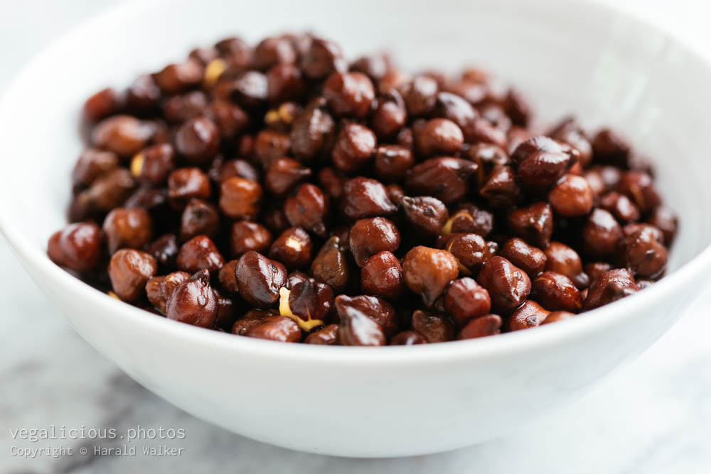 Stock photo of Reconstituded back chickpeas