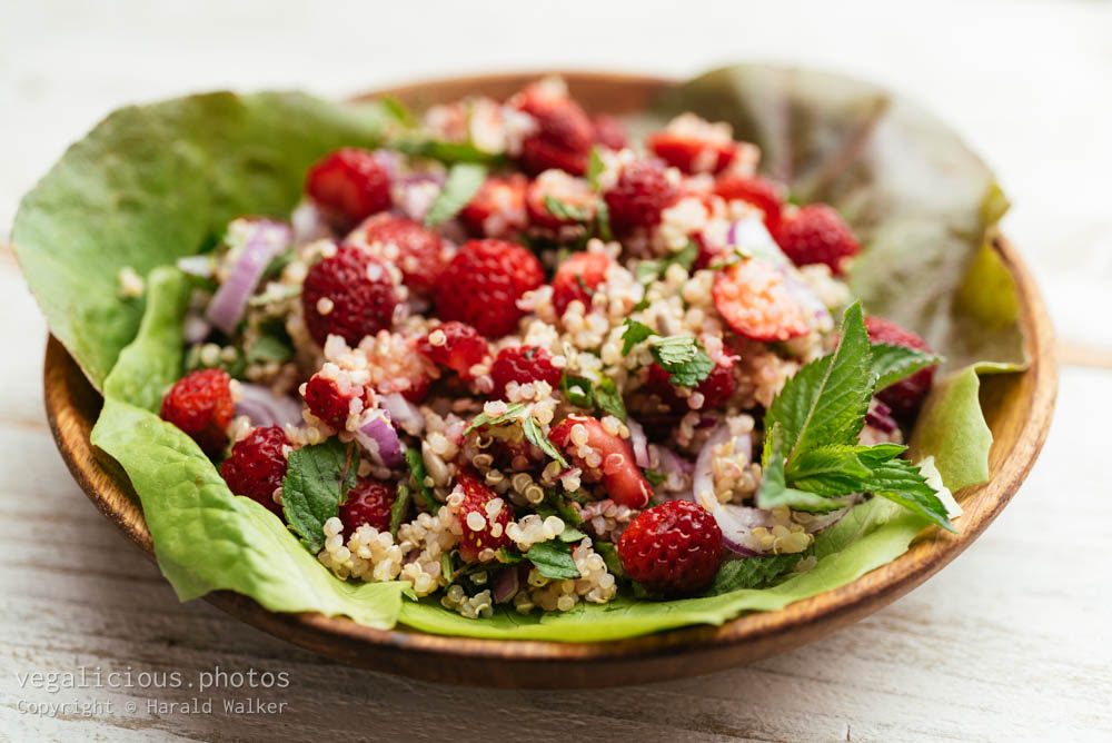 Stock photo of Strawberry, Mint Quinoa Salad