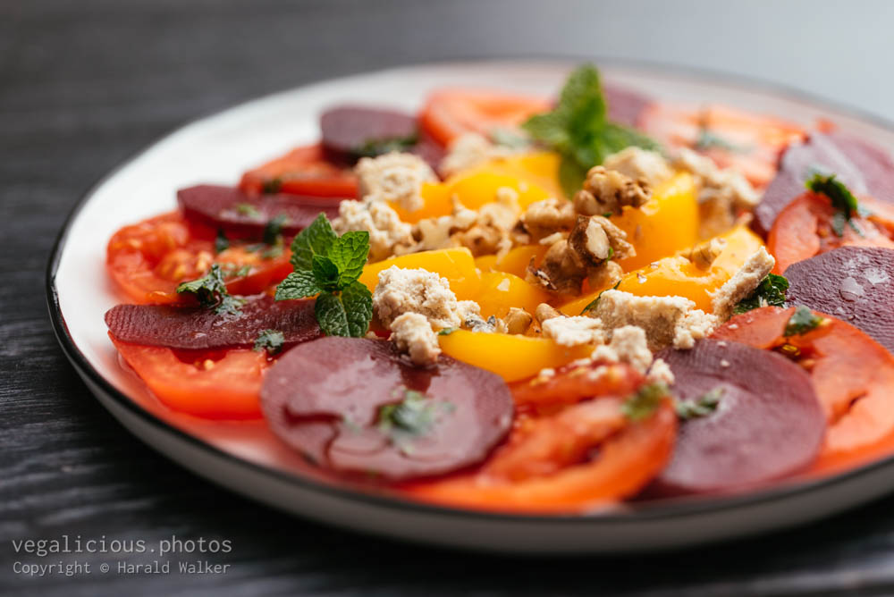 Stock photo of Beet, Tomato, and Peach Salad
