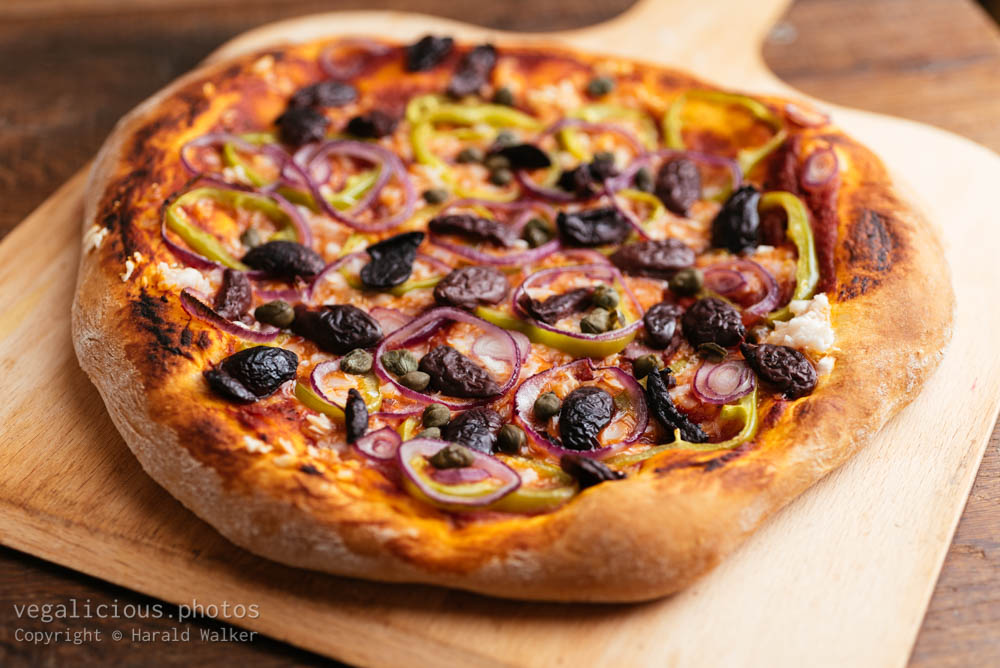 Stock photo of Green Pepper, Onion, Olive Pizza
