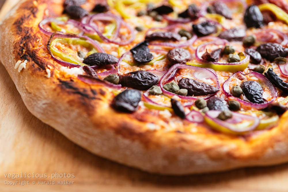 Stock photo of Green Pepper, Onion, Olive Pizza