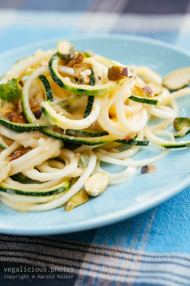 Stock photo of Mint and mango marinated zucchini spaghetti