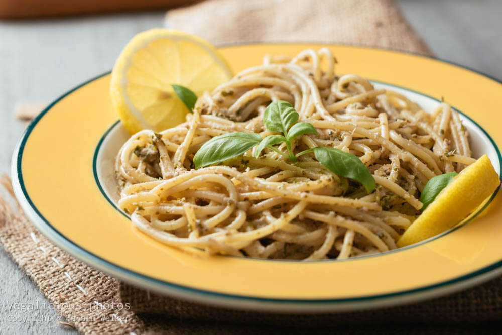 Stock photo of Lemony Kale & Walnut Pesto Pasta