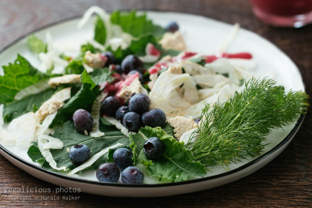 Stock photo of Siberian Kale, Fennel and Blueberry Salad