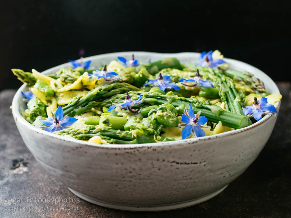 Stock photo of Bow-tie Pasta with Springtime Vegetables