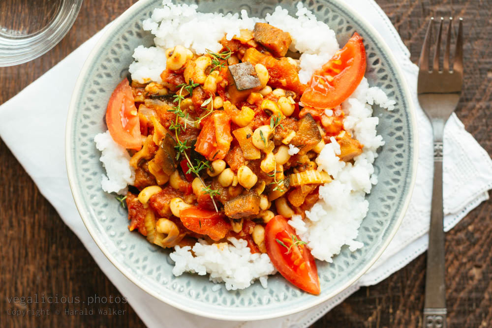 Stock photo of Creole Eggplant and Black-eyed Pea Stew