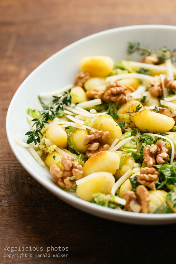 Stock photo of Gnocchi with Savoy Cabbage and Walnuts