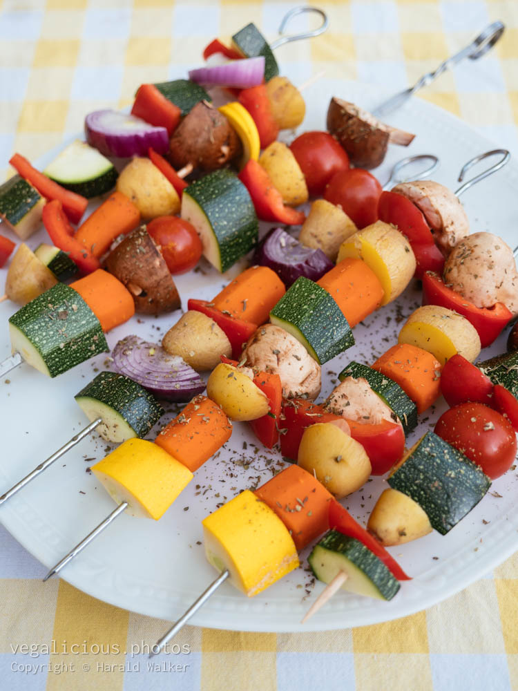 Stock photo of Skewers with mixed vegetables