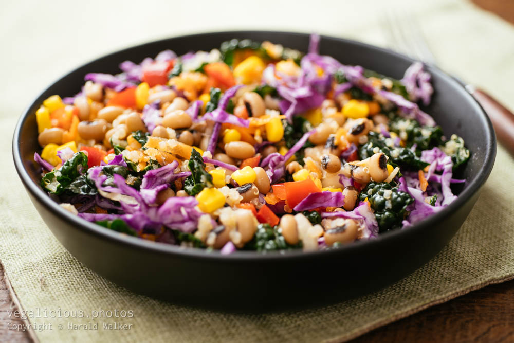 Stock photo of Rainbow Black-eyed Pea & Kale Salad