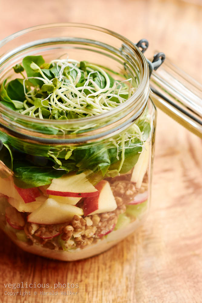 Stock photo of Waldorf Salad in a Jar