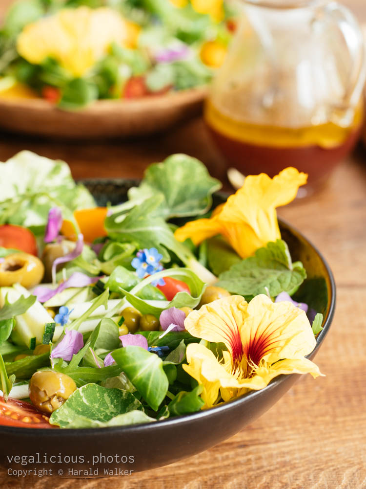 Stock photo of Mixed Salad with Edible Flowers