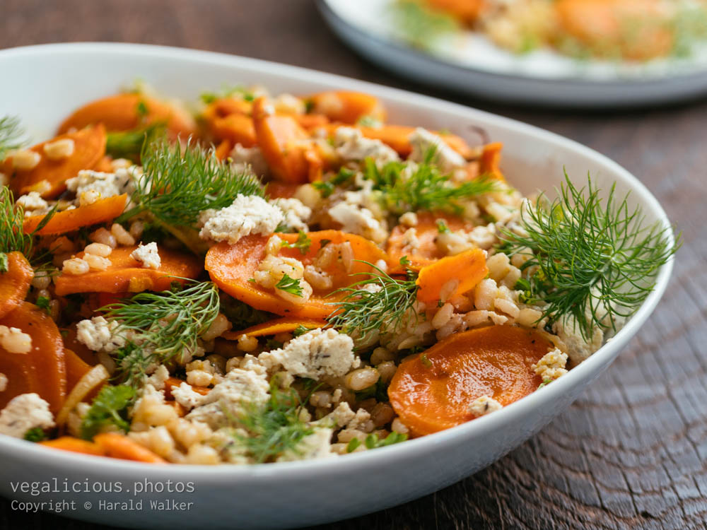 Stock photo of Roasted carrot and barley salad