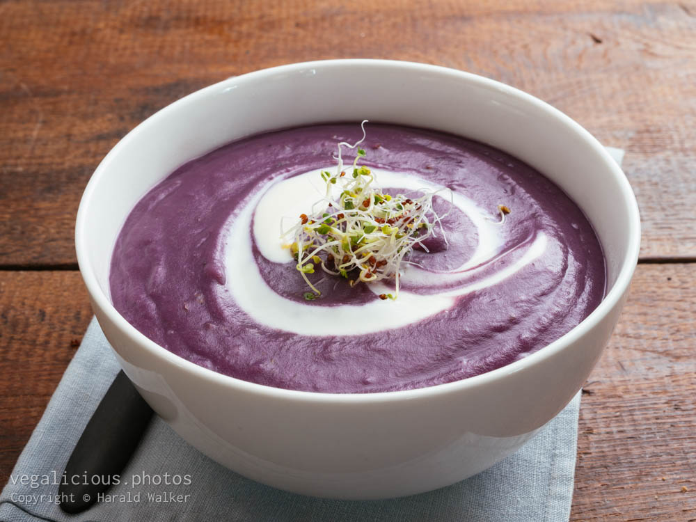 Stock photo of Purple potato soup