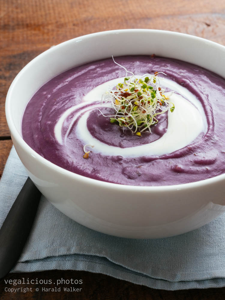 Stock photo of Purple potato soup