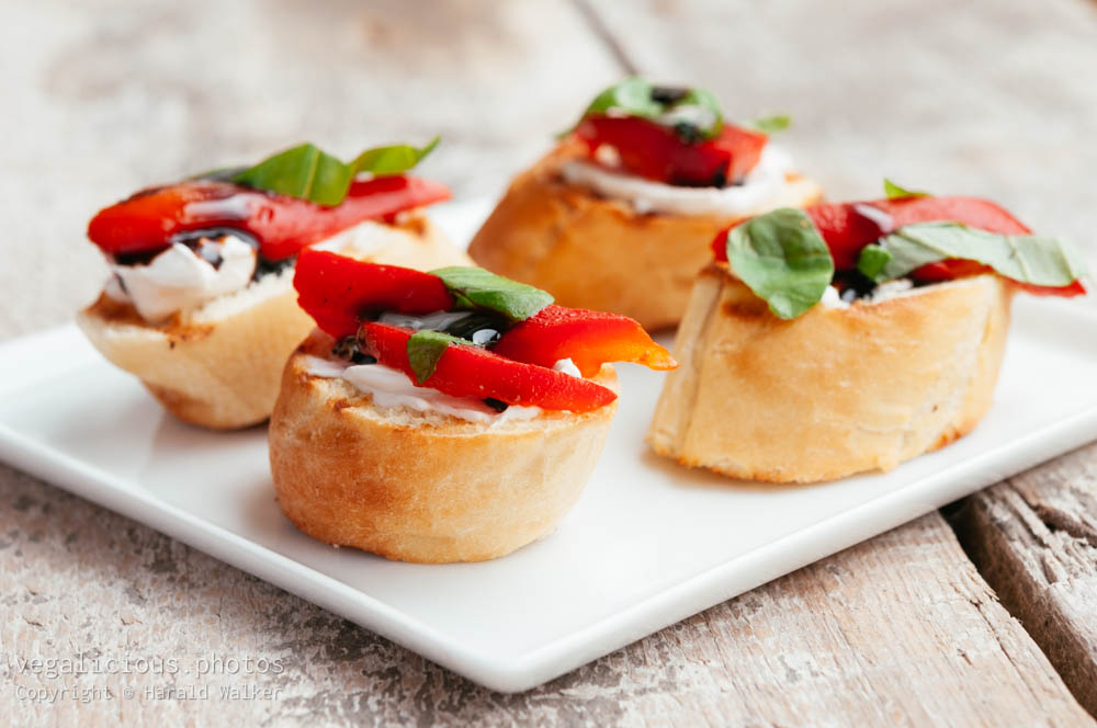 Stock photo of Crostini with Roasted Peppers