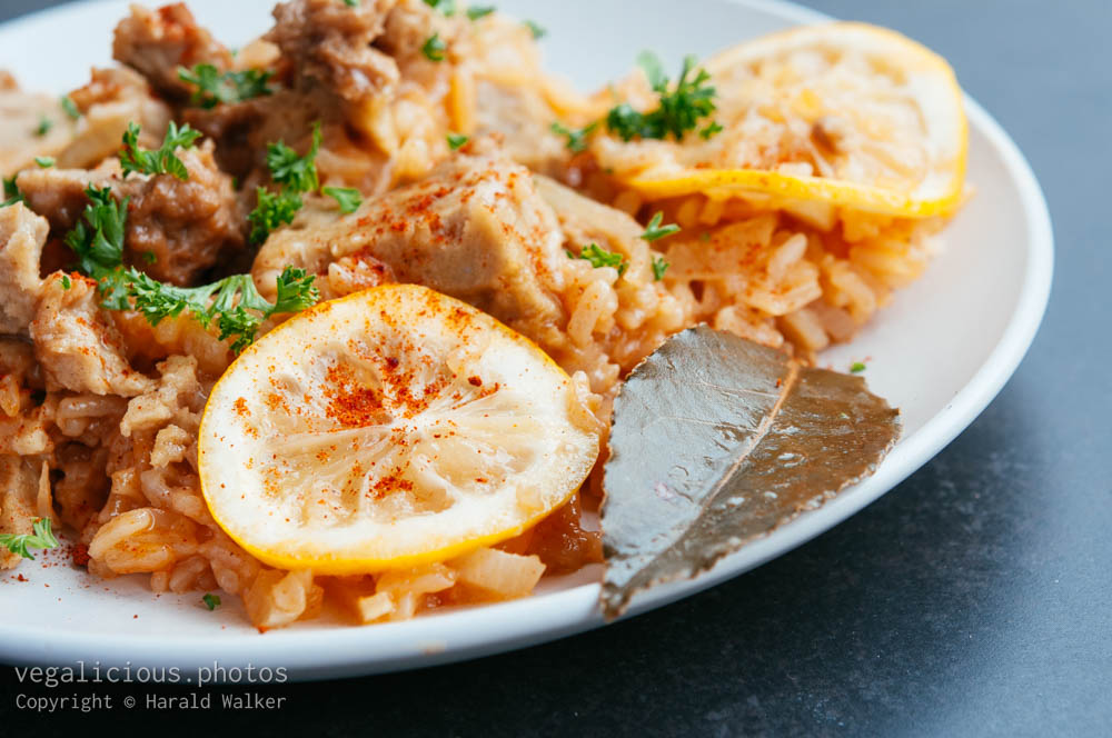 Stock photo of Seitan and Rice Pilaf